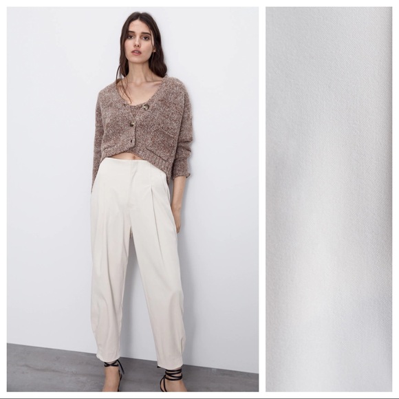 NWT. Zara Cream Slouchy Trousers. Size M, XL. - Picture 2 of 10